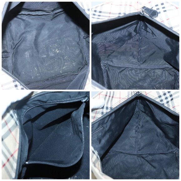 Burberrys Blue Label Tote Bag Nylon Beige Silver Auth ti3066 - Picture 15 of 16